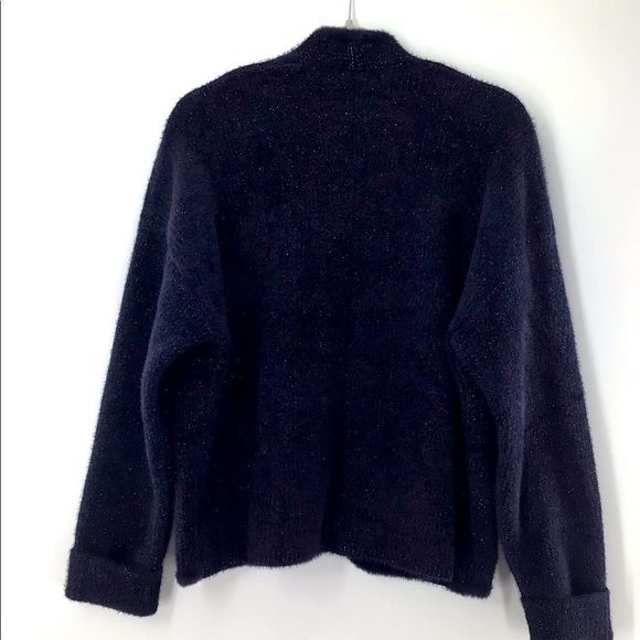Pilcro & the Letterpress Navy Blue & Metallic Silver Cardigan One Size Fits Most - Picture 7 of 9